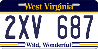 WV license plate 2XV687