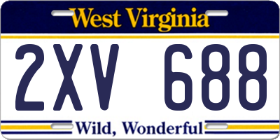 WV license plate 2XV688