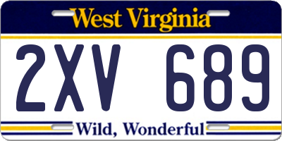 WV license plate 2XV689