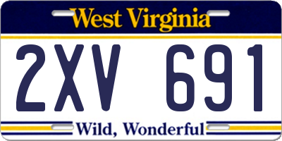 WV license plate 2XV691