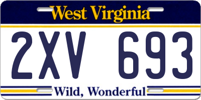 WV license plate 2XV693