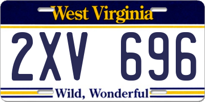 WV license plate 2XV696
