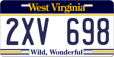 WV license plate 2XV698