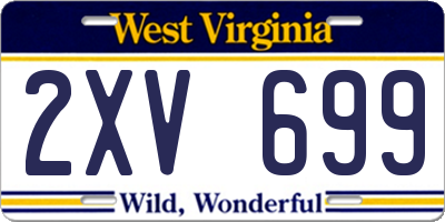 WV license plate 2XV699