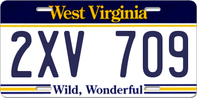 WV license plate 2XV709