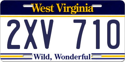 WV license plate 2XV710