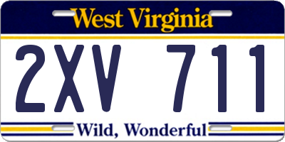 WV license plate 2XV711