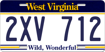 WV license plate 2XV712
