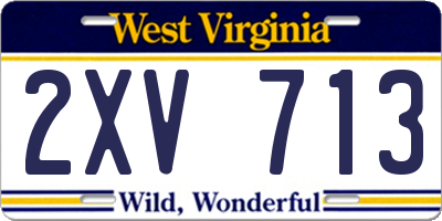 WV license plate 2XV713