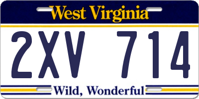 WV license plate 2XV714
