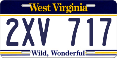 WV license plate 2XV717