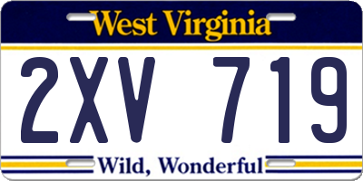 WV license plate 2XV719