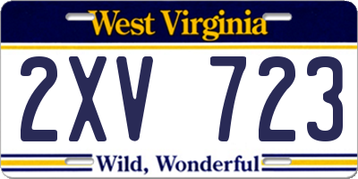 WV license plate 2XV723