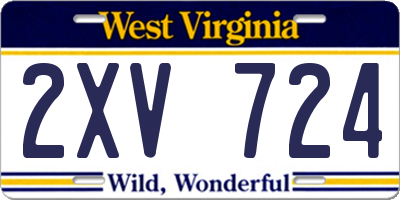 WV license plate 2XV724