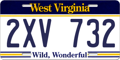 WV license plate 2XV732