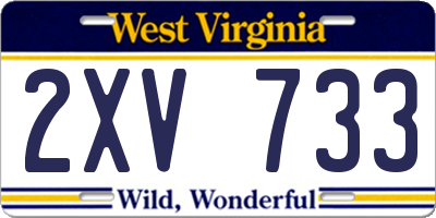 WV license plate 2XV733