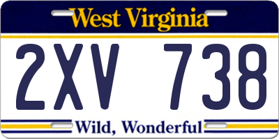 WV license plate 2XV738