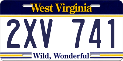 WV license plate 2XV741