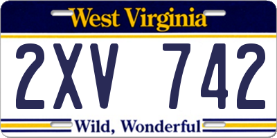 WV license plate 2XV742