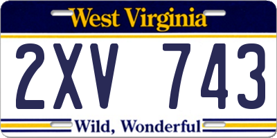 WV license plate 2XV743