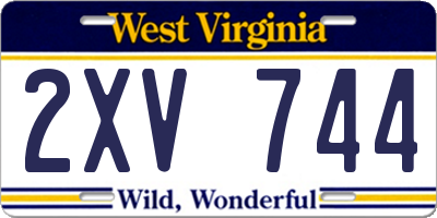 WV license plate 2XV744