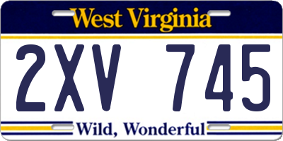 WV license plate 2XV745