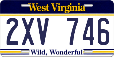 WV license plate 2XV746