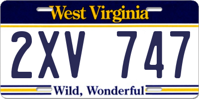 WV license plate 2XV747