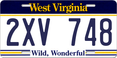 WV license plate 2XV748