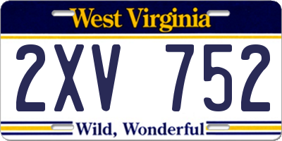 WV license plate 2XV752