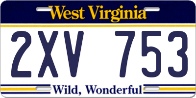 WV license plate 2XV753