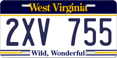 WV license plate 2XV755