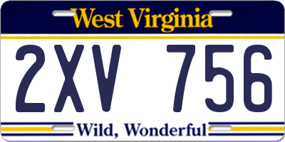 WV license plate 2XV756