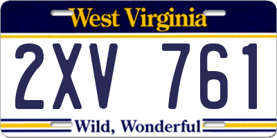 WV license plate 2XV761