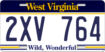WV license plate 2XV764