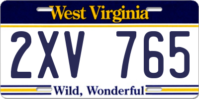 WV license plate 2XV765