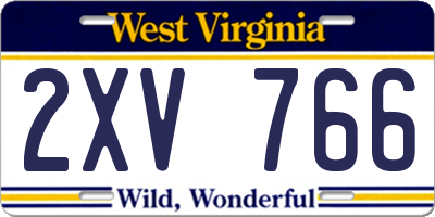 WV license plate 2XV766