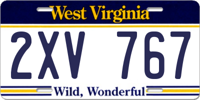WV license plate 2XV767