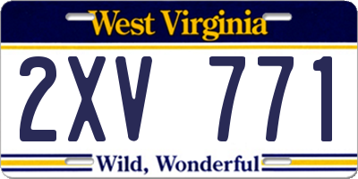 WV license plate 2XV771