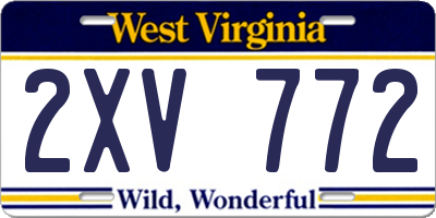 WV license plate 2XV772