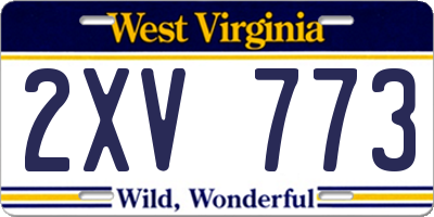 WV license plate 2XV773