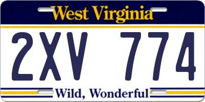 WV license plate 2XV774