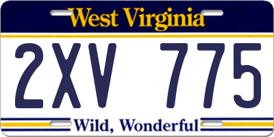 WV license plate 2XV775