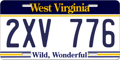 WV license plate 2XV776