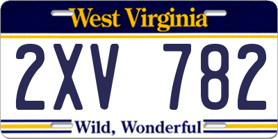 WV license plate 2XV782