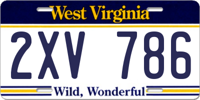 WV license plate 2XV786