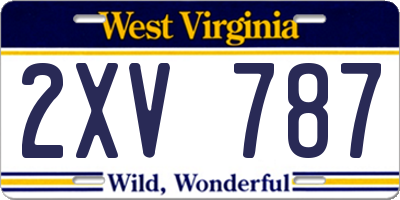 WV license plate 2XV787