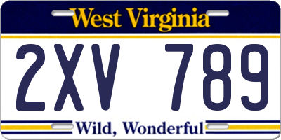 WV license plate 2XV789