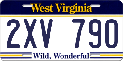 WV license plate 2XV790