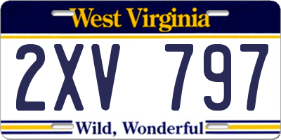 WV license plate 2XV797